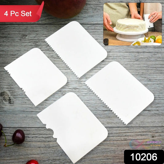 Plastic Cake Scraper Cake Decorating Pastry Baking Tool (4 Pcs Set) - infinityexculsivestore.com