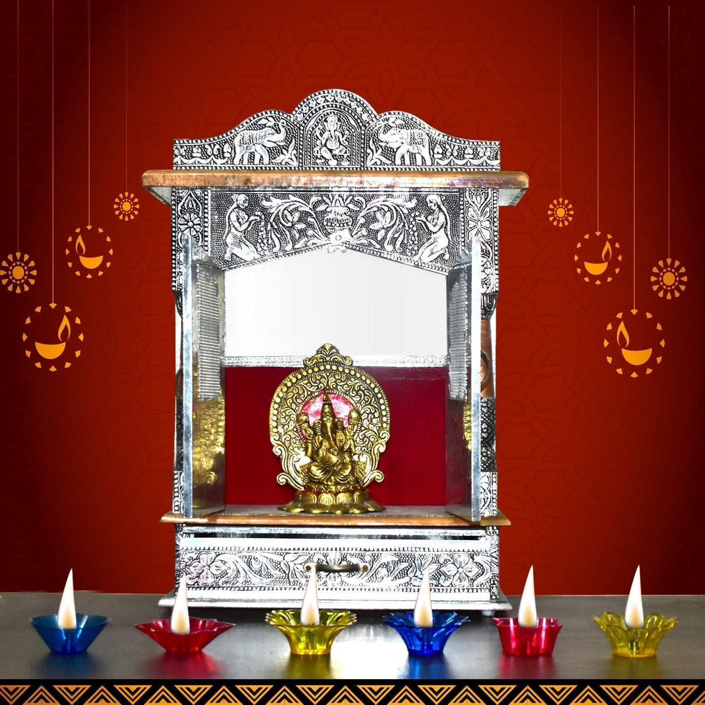 Plastic Candle Cup with Multi Shape Diwali Diya Cup (Multicolor) (12 Pcs Set) - infinityexculsivestore.com