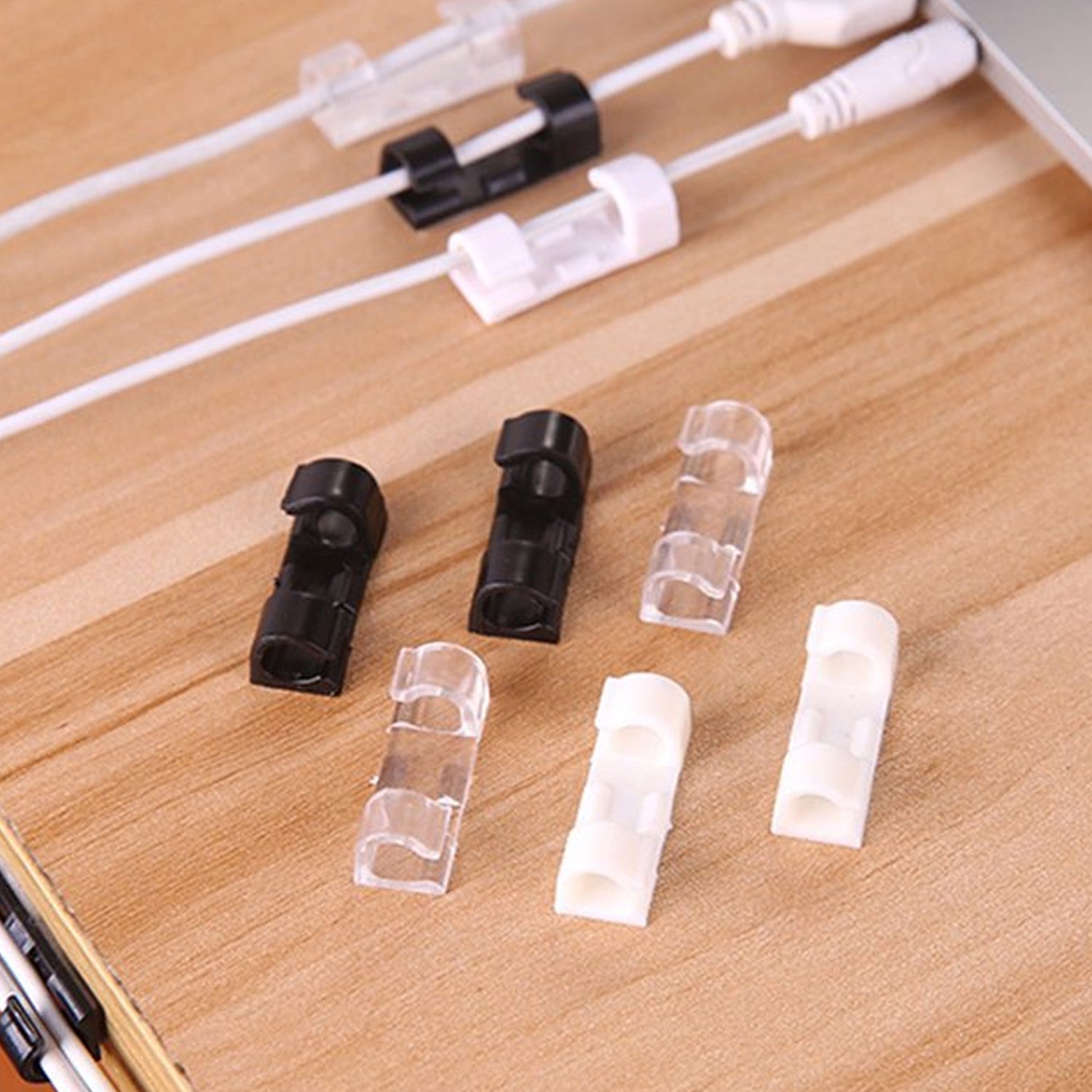 Plastic Clips Stronger Adhesive Tape | Cable Manager | Wire Manager | Wire Clamp | Wire Clips for Cable| Cable Organizer Cord Holder | Cord Clips for Car, Office and Home (20 Pcs Set) - infinityexculsivestore.com