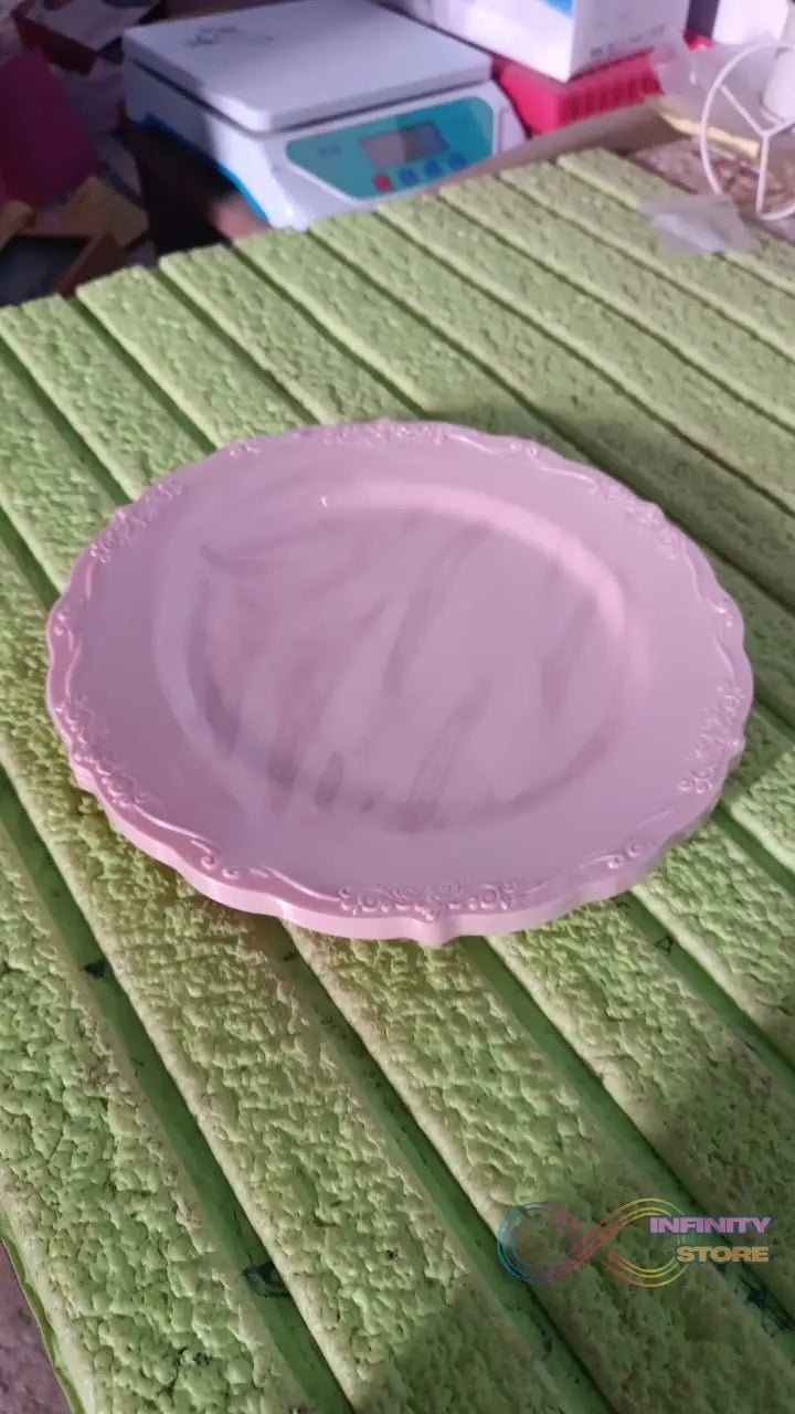 Plastic Dinner Plates Wedding Birthday Party Tableware Supplies (6 Pcs Set) - infinityexculsivestore.com