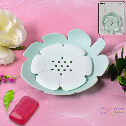 Plastic Flowers Soap Dish Bathroom Accessories Set Shower Gift (1 Pc) - infinityexculsivestore.com