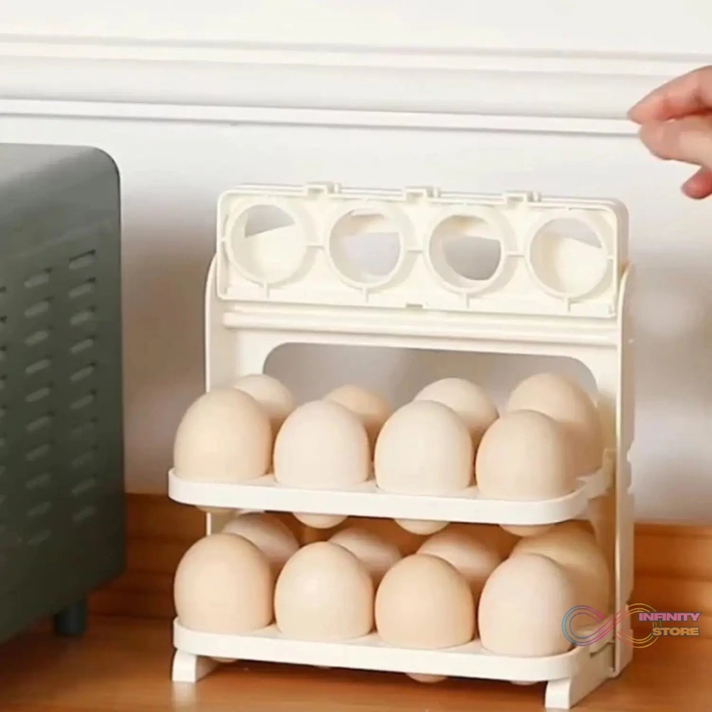Plastic Foldable Egg Tray | 24 Grid Egg Storage Box (1 Pc) - infinityexculsivestore.com