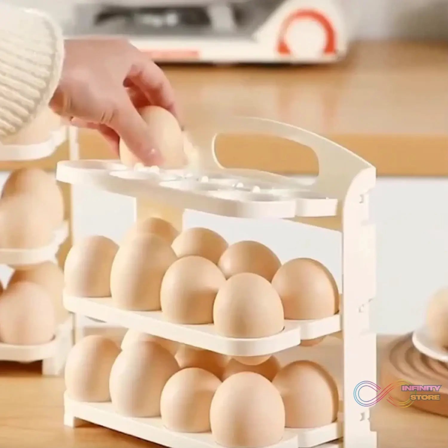 Plastic Foldable Egg Tray | 24 Grid Egg Storage Box (1 Pc) - infinityexculsivestore.com