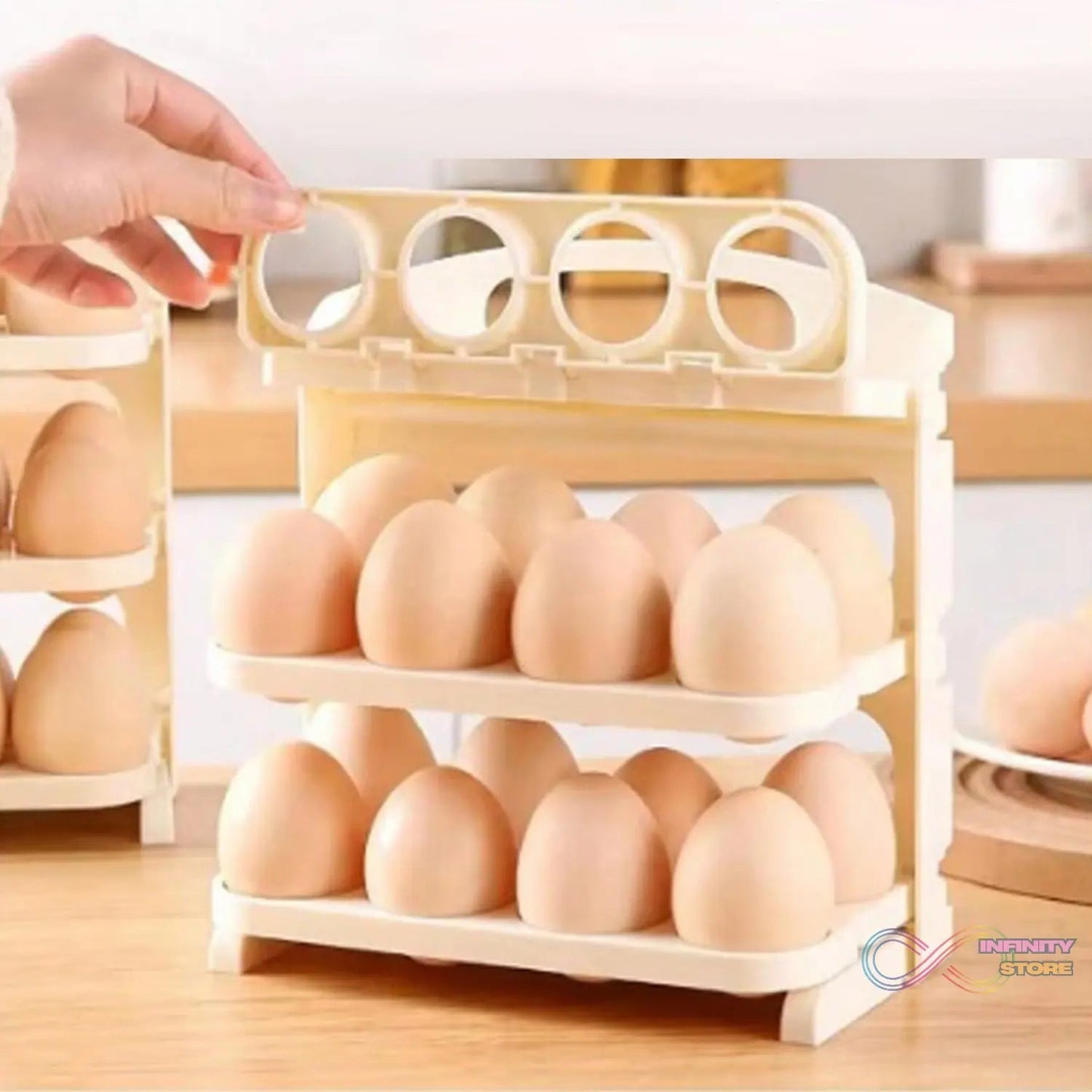 Plastic Foldable Egg Tray | 24 Grid Egg Storage Box (1 Pc) - infinityexculsivestore.com