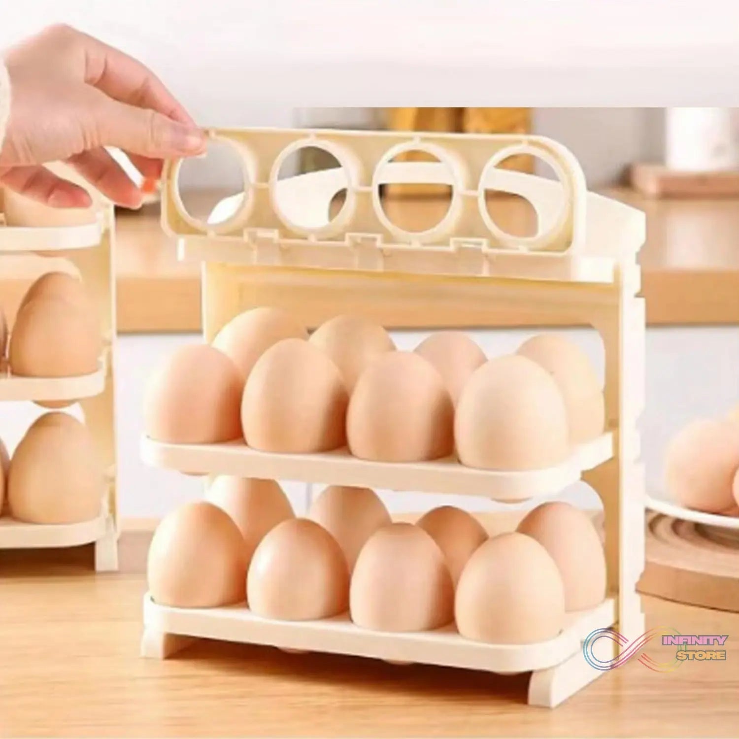 Plastic Foldable Egg Tray | 24 Grid Egg Storage Box (1 Pc) - infinityexculsivestore.com