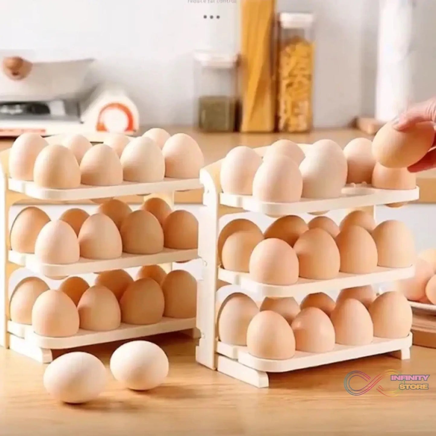 Plastic Foldable Egg Tray | 24 Grid Egg Storage Box (1 Pc) - infinityexculsivestore.com