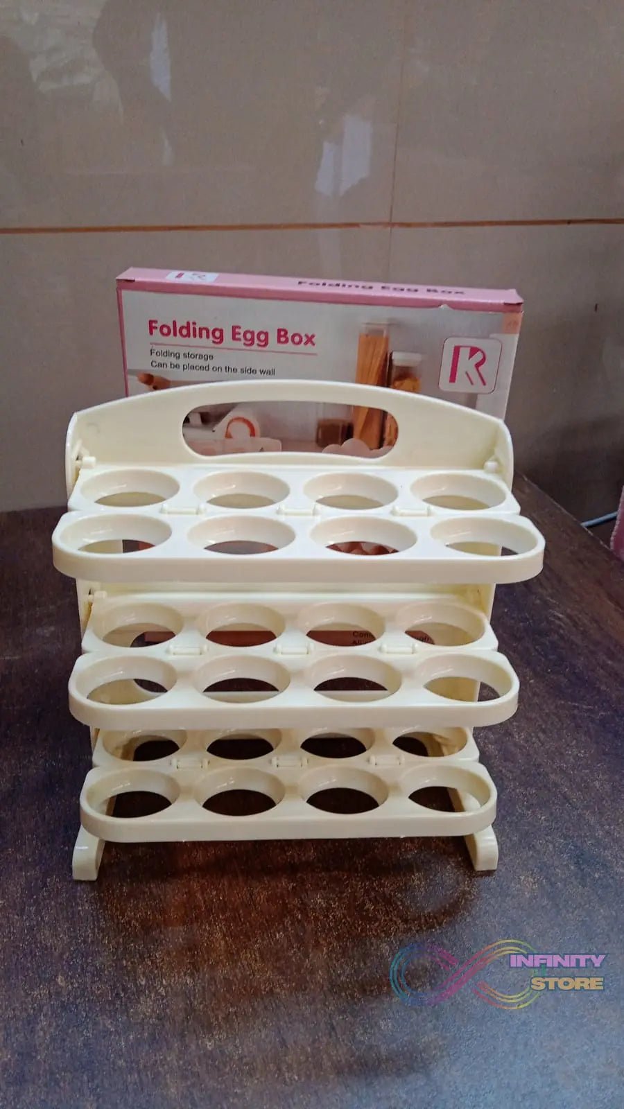 Plastic Foldable Egg Tray | 24 Grid Egg Storage Box (1 Pc) - infinityexculsivestore.com