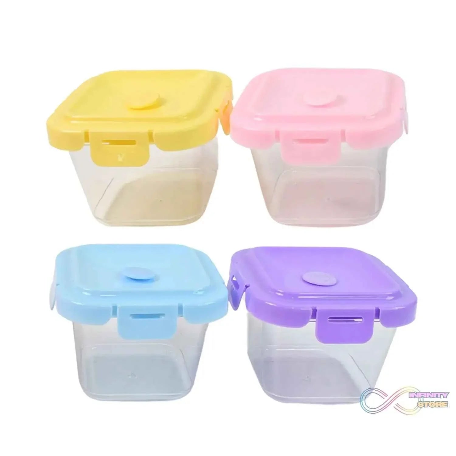 Plastic Food Storage Containers with Lid (4 Pcs Set / 500 ML) - infinityexculsivestore.com