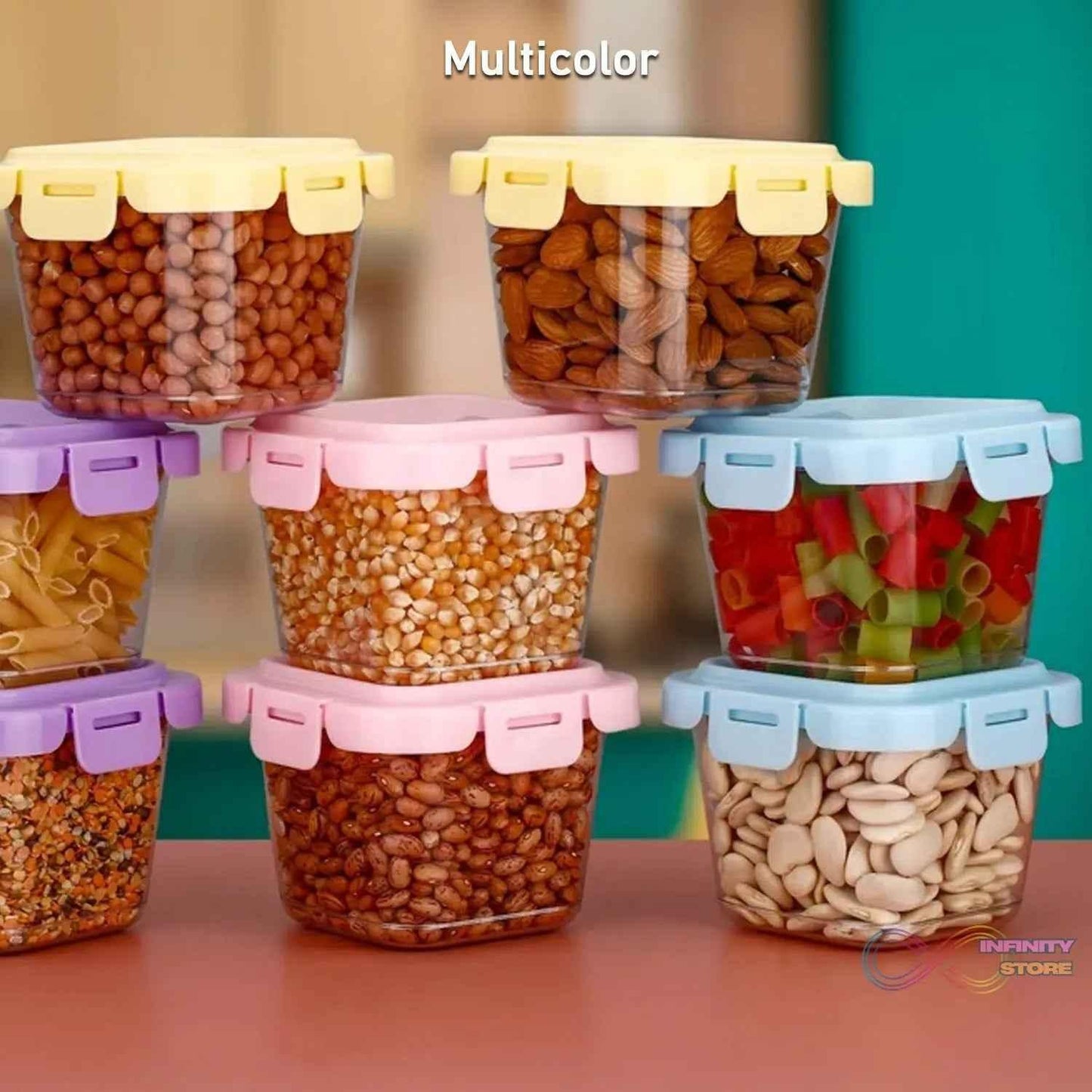 Plastic Food Storage Containers with Lid (4 Pcs Set / 500 ML) - infinityexculsivestore.com