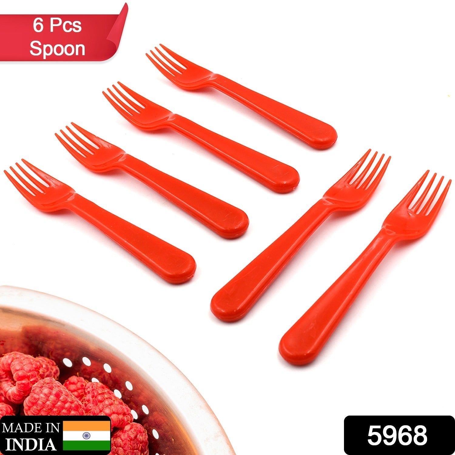 Plastic Fork Spoon, Fork Spoon Set, Fruit Fork Spoon Set | Baby Fork Spoon/Vegetable Fork Spoon, Plastic Salad Spoon, Dessert Spoon (6pc set) - infinityexculsivestore.com
