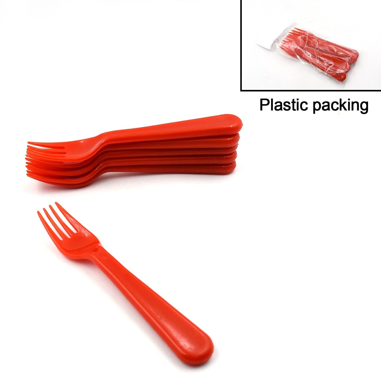 Plastic Fork Spoon, Fork Spoon Set, Fruit Fork Spoon Set | Baby Fork Spoon/Vegetable Fork Spoon, Plastic Salad Spoon, Dessert Spoon (6pc set) - infinityexculsivestore.com