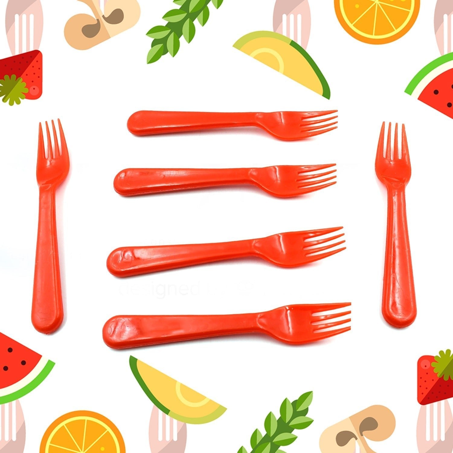 Plastic Fork Spoon, Fork Spoon Set, Fruit Fork Spoon Set | Baby Fork Spoon/Vegetable Fork Spoon, Plastic Salad Spoon, Dessert Spoon (6pc set) - infinityexculsivestore.com