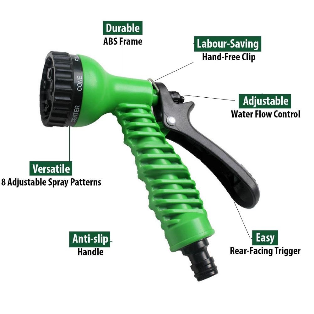 Plastic Garden Hose Nozzle Water Spray Gun Connector Tap Adapter Set - infinityexculsivestore.com