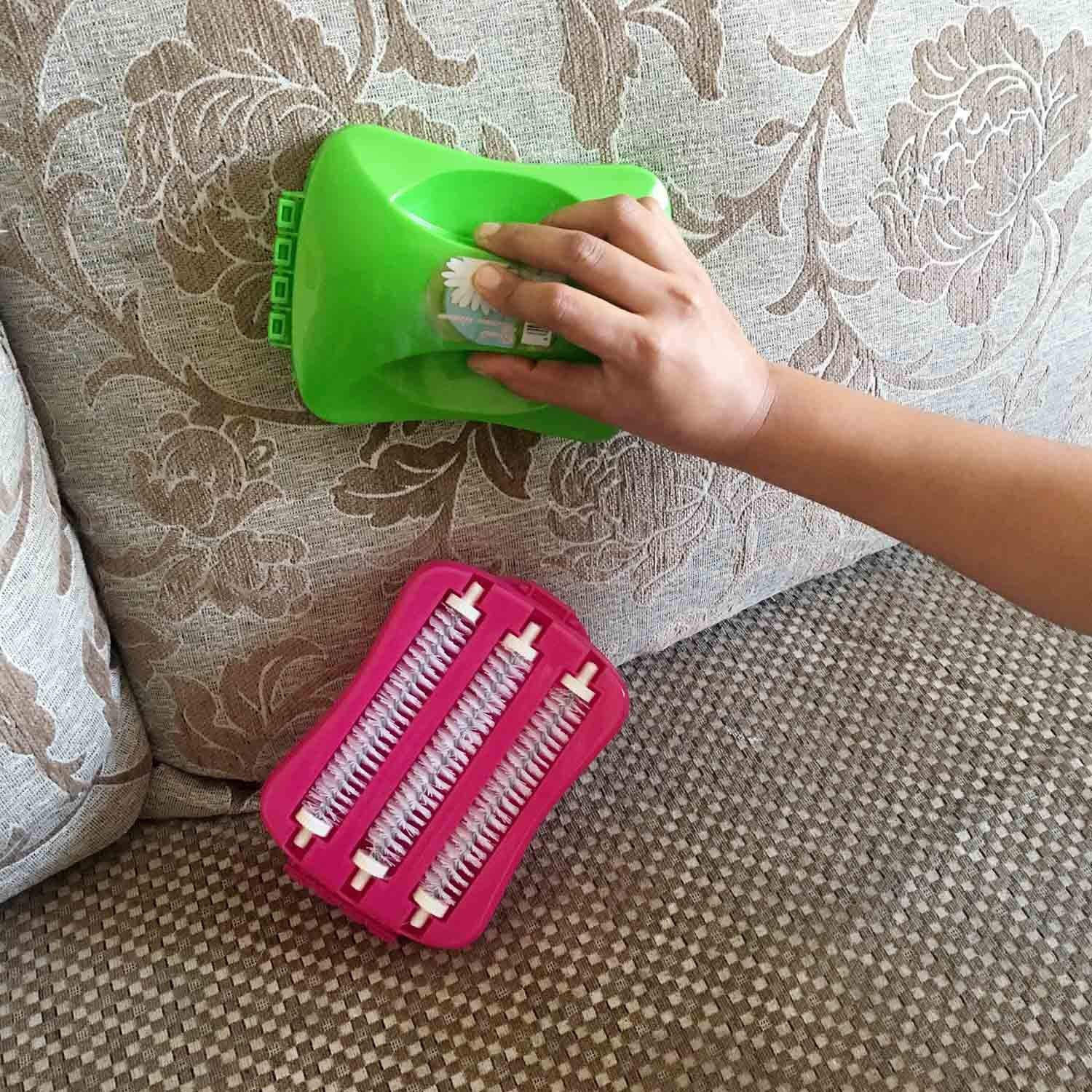 Plastic Handheld Carpet Roller Brush Cleaning with Dust Crumb Collector, Wet, and Dry Brush - infinityexculsivestore.com