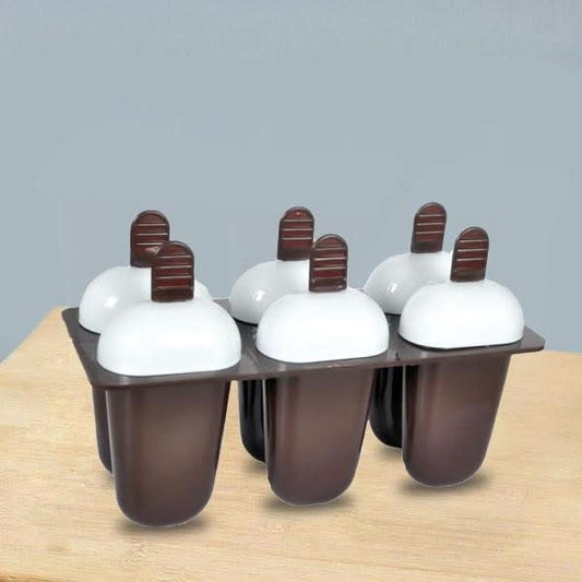 Plastic Ice Candy Maker Kulfi Maker Moulds Set with 6 Cups (Multicolour) - infinityexculsivestore.com