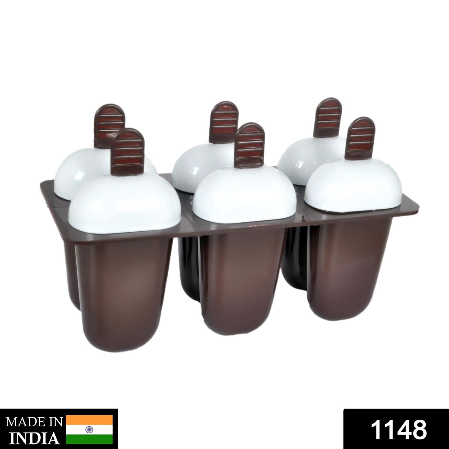 Plastic Ice Candy Maker Kulfi Maker Moulds Set with 6 Cups (Multicolour) - infinityexculsivestore.com