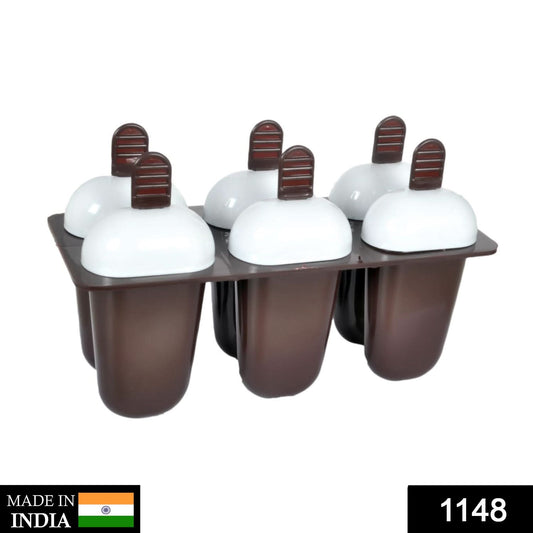 Plastic Ice Candy Maker Kulfi Maker Moulds Set with 6 Cups (Multicolour) - infinityexculsivestore.com