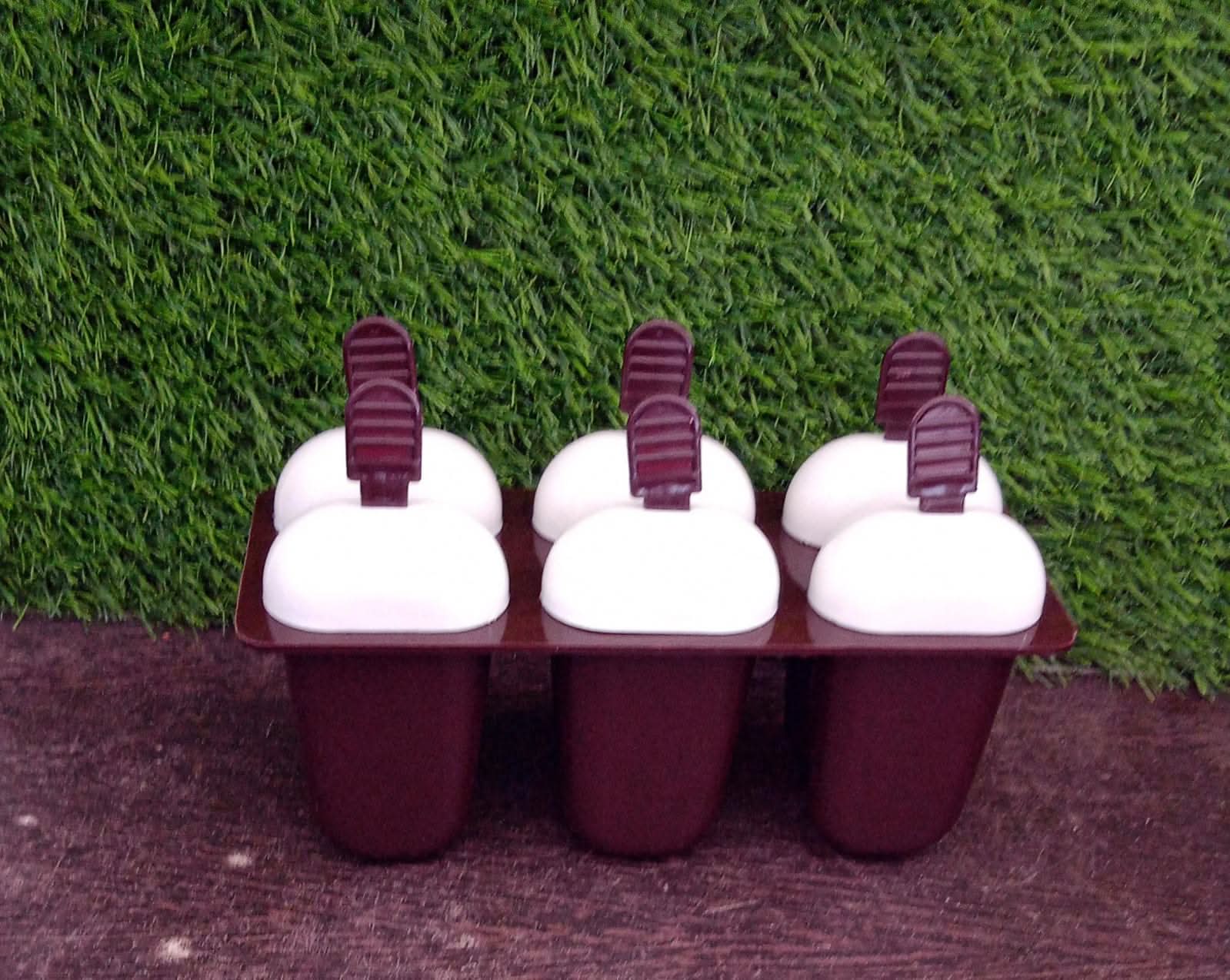Plastic Ice Candy Maker Kulfi Maker Moulds Set with 6 Cups (Multicolour) - infinityexculsivestore.com
