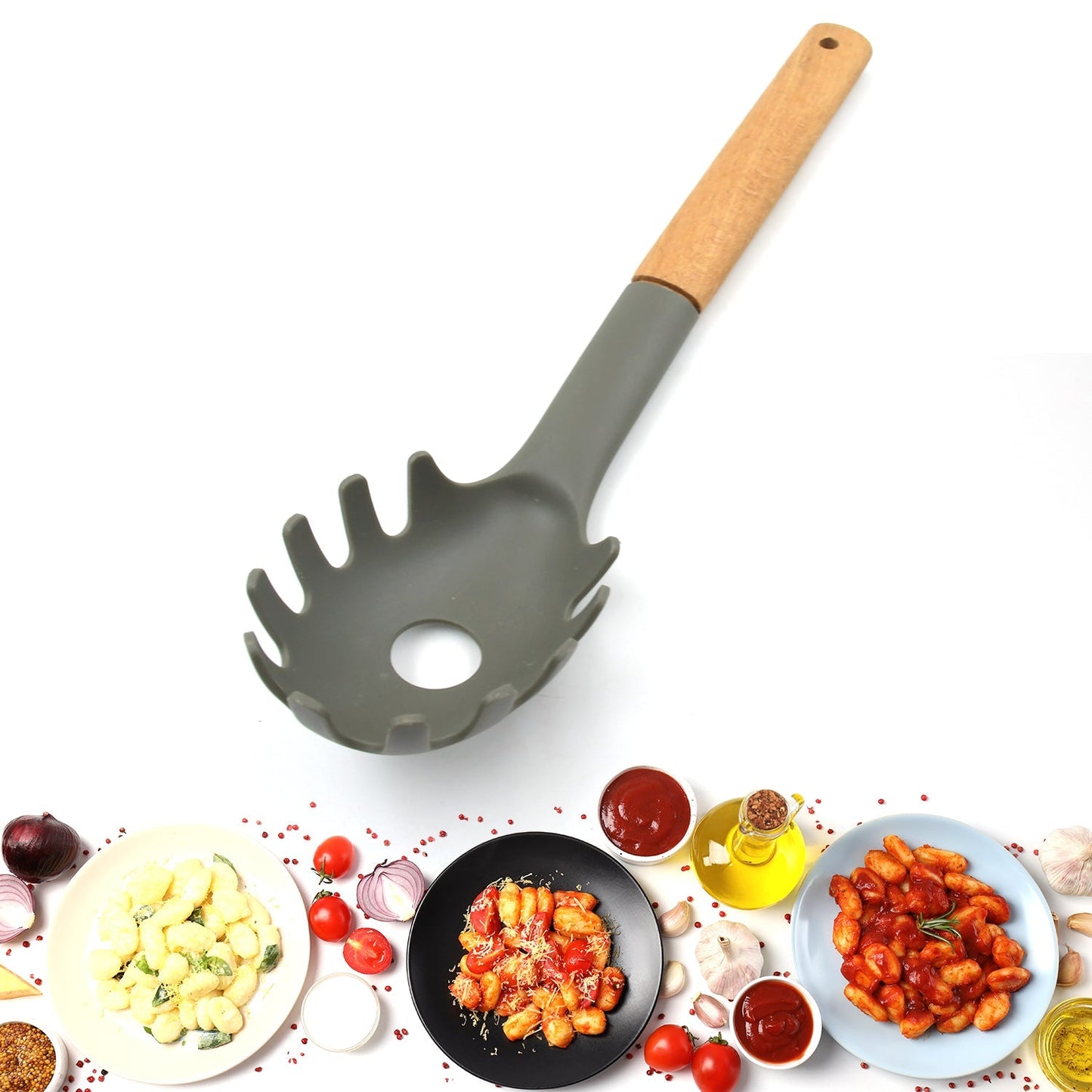 Plastic Kitchen Accessories Whisk , Pasta Spoon & Soup Spoon Heat Resistant Non Stick Spoons Kitchen Cookware Items (1 Pc ) - infinityexculsivestore.com