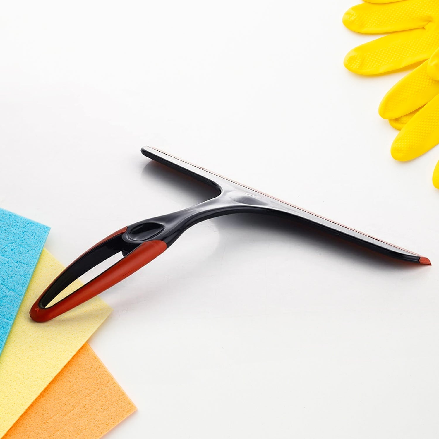 Plastic Kitchen Wiper | Ideal for Kitchen Platform, Windows, Glass, & Car Windshield | Silicone Head | Multicolor | Pack of 1 pc - infinityexculsivestore.com