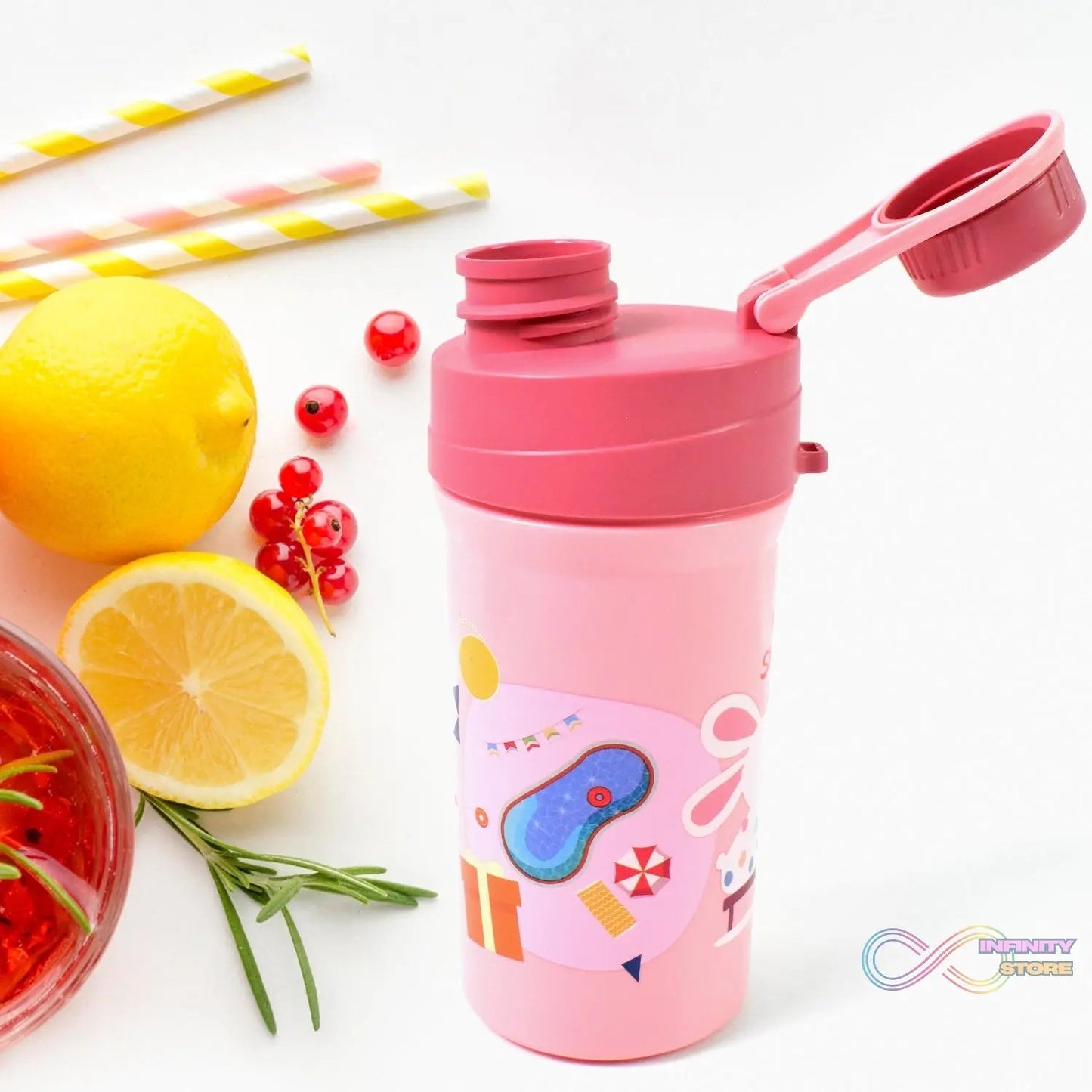 Plastic Lunch Box Leak Proof 2 Compartment with Bottle and Fork (1 Set / Mix Color) - infinityexculsivestore.com