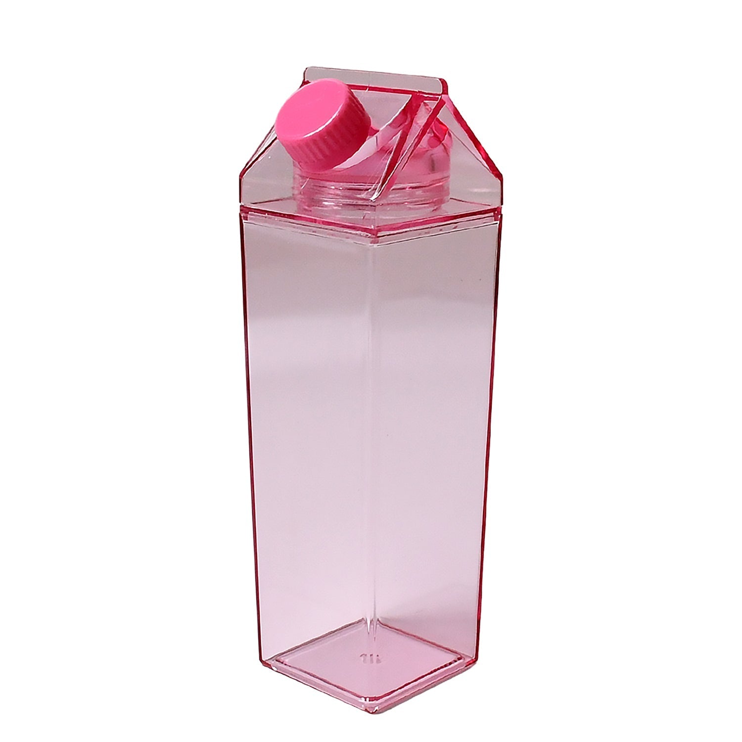 Plastic Milk Carton Colorful Clear Water Bottle, 17 Oz Portable Milk Box Leakproof Square Juice Bottle for Outdoor Sports Travel Camping - infinityexculsivestore.com