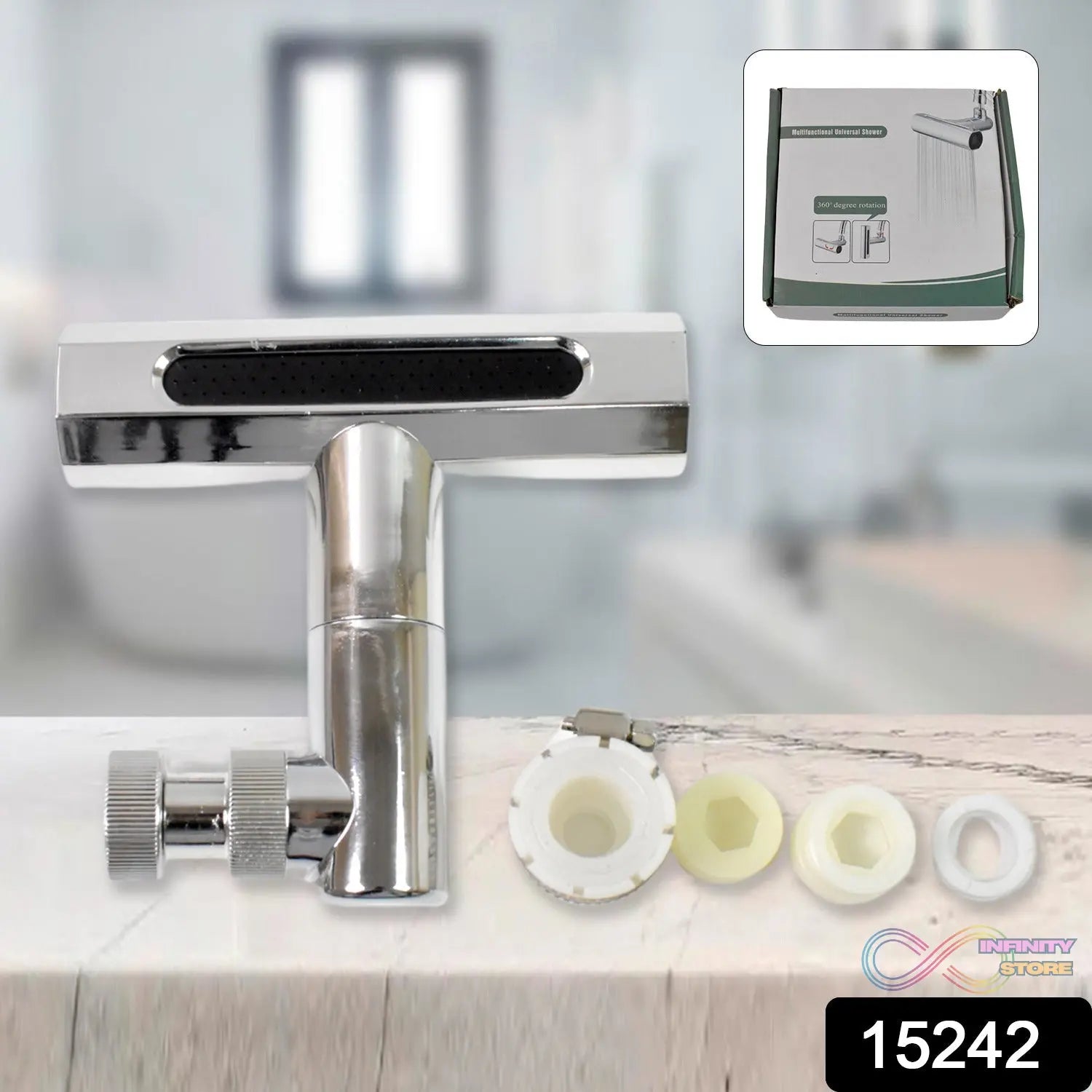 Plastic Multifunctional Universal Shower Head - Adjustable, High Pressure & Water Saving (1 Pc) - infinityexculsivestore.com