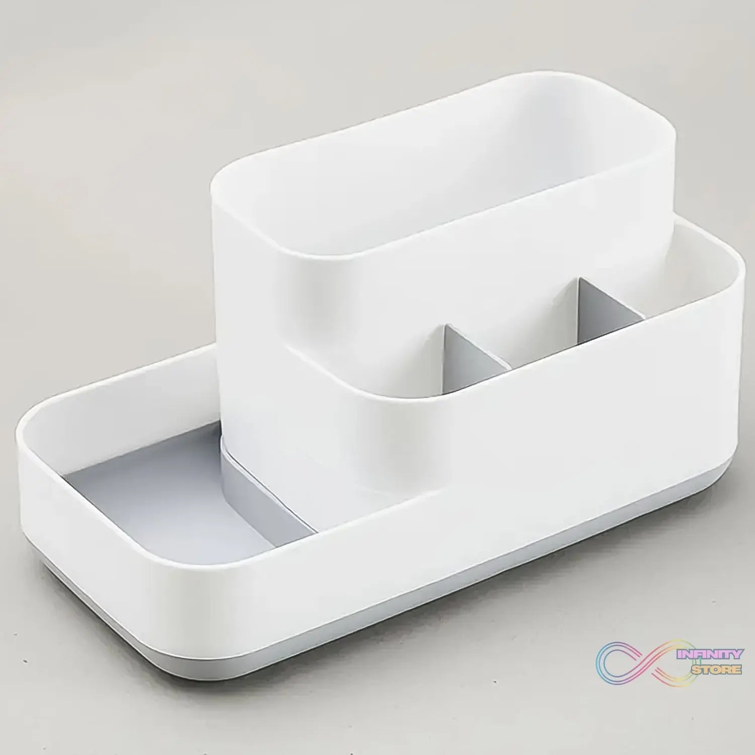 Plastic Multipurpose 5 Compartment Bathroom Desk Organizer Holder (1 Pc) - infinityexculsivestore.com