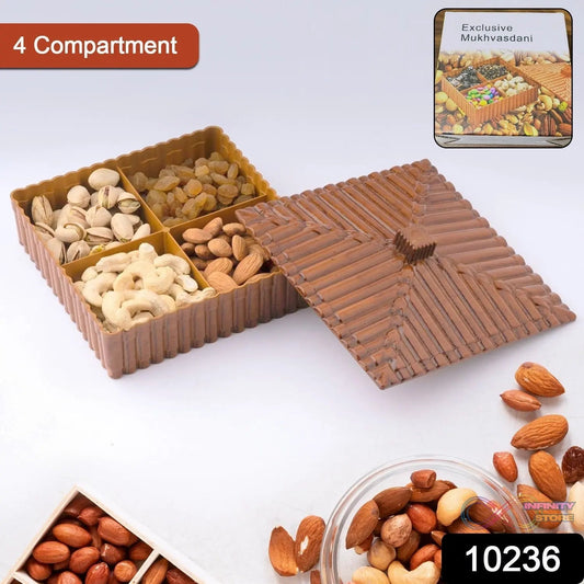Plastic Multipurpose Dry Fruit Chocolates Mouth Box (1 Pc) - infinityexculsivestore.com