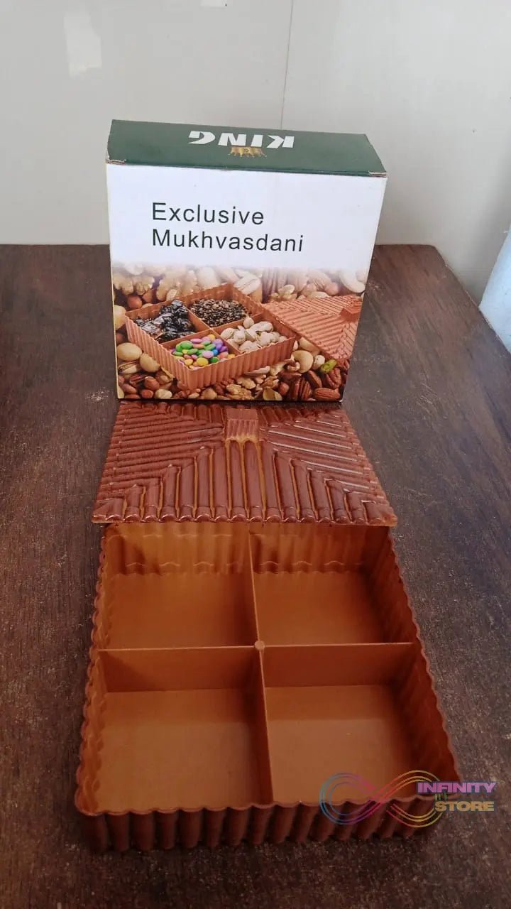 Plastic Multipurpose Dry Fruit Chocolates Mouth Box (1 Pc) - infinityexculsivestore.com