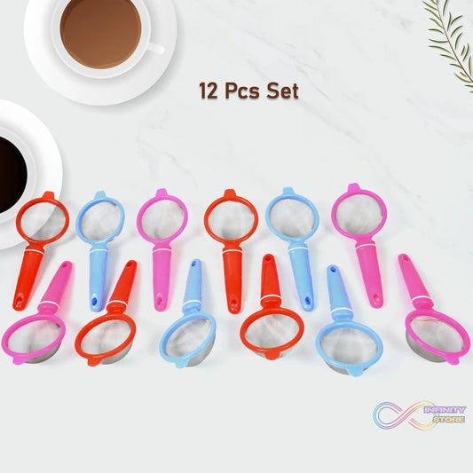 Plastic Multipurpose Tea and Coffee Strainer (Pack of 12 Pcs) - infinityexculsivestore.com