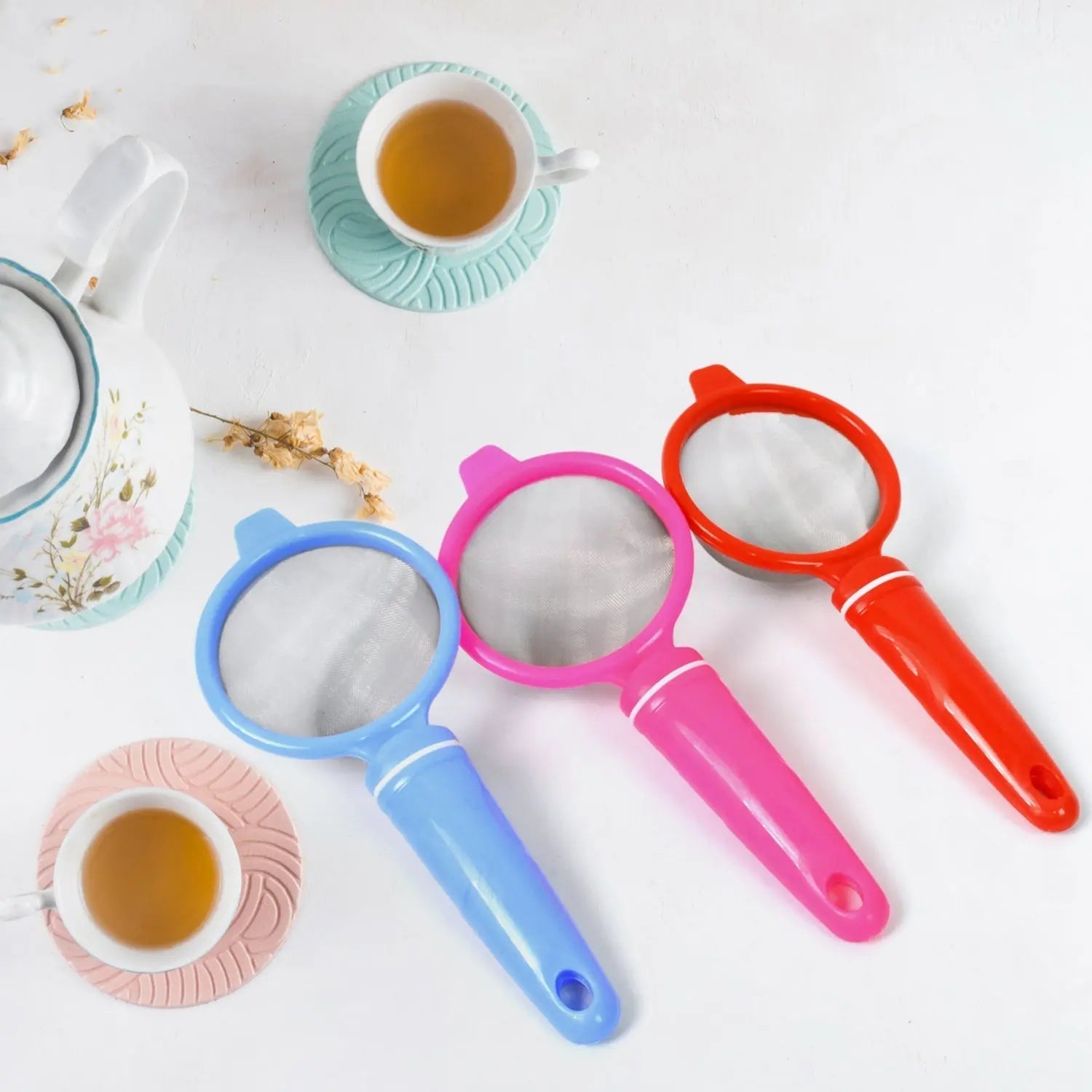 Plastic Multipurpose Tea and Coffee Strainer (Pack of 12 Pcs) - infinityexculsivestore.com