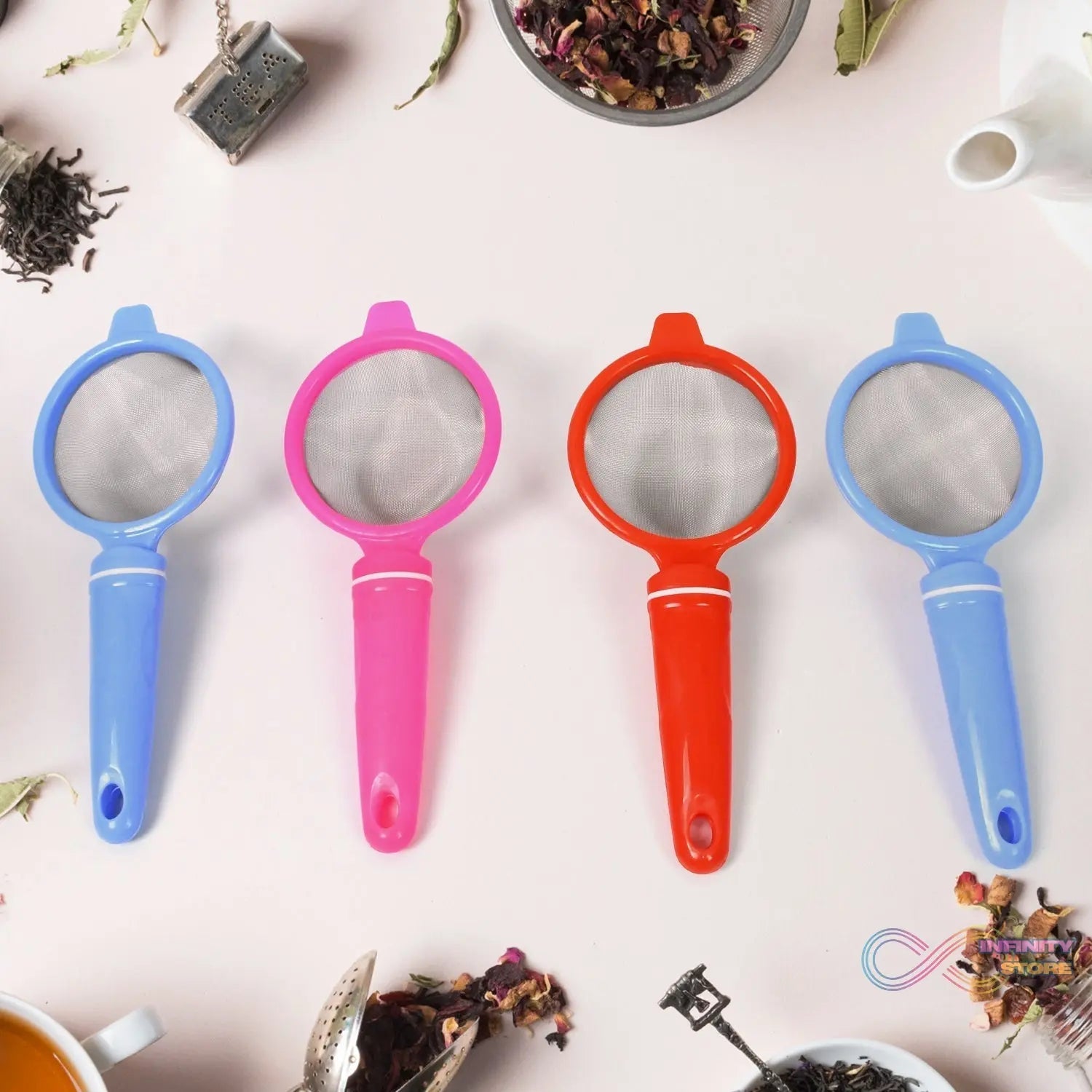 Plastic Multipurpose Tea and Coffee Strainer (Pack of 12 Pcs) - infinityexculsivestore.com