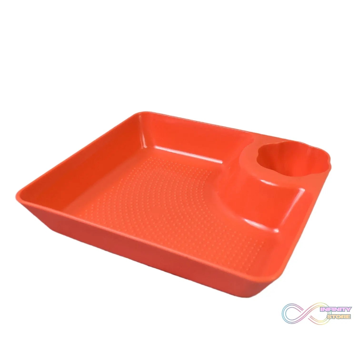 Plastic Plates with Dipping Saucer & Round Dip Part (1 Pc / 18×16 Cm / 1 Pc) - infinityexculsivestore.com