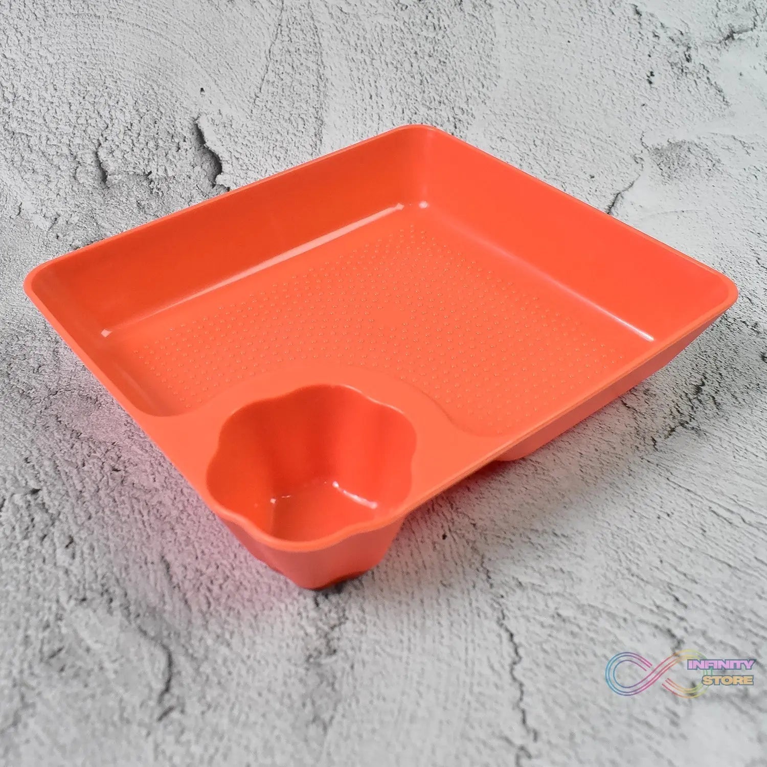 Plastic Plates with Dipping Saucer & Round Dip Part (1 Pc / 18×16 Cm / 1 Pc) - infinityexculsivestore.com