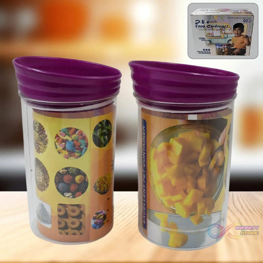 Plastic Premium Quality Kitchen Food Containers Set (1200ml Approx, Set Of 2 Pc) - infinityexculsivestore.com