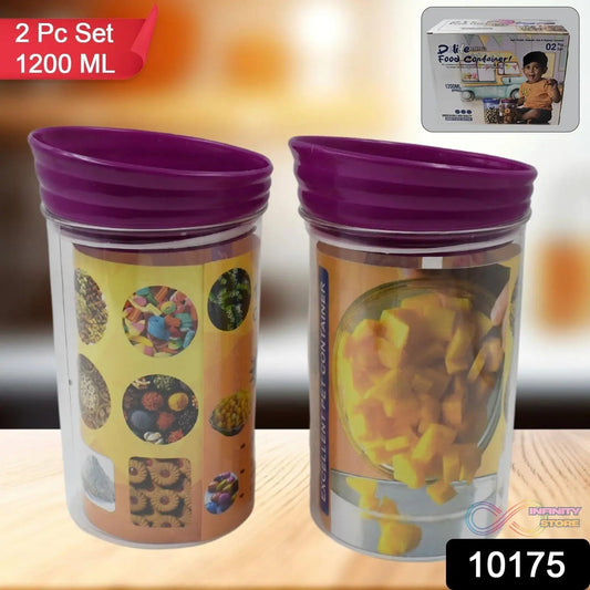 Plastic Premium Quality Kitchen Food Containers Set (1200ml Approx, Set Of 2 Pc) - infinityexculsivestore.com