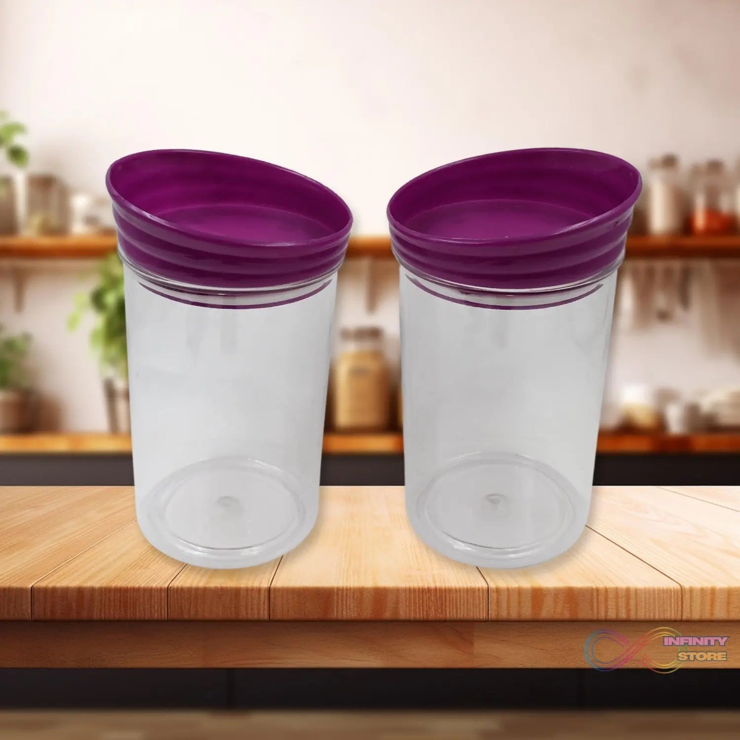 Plastic Premium Quality Kitchen Food Containers Set (1200ml Approx, Set Of 2 Pc) - infinityexculsivestore.com