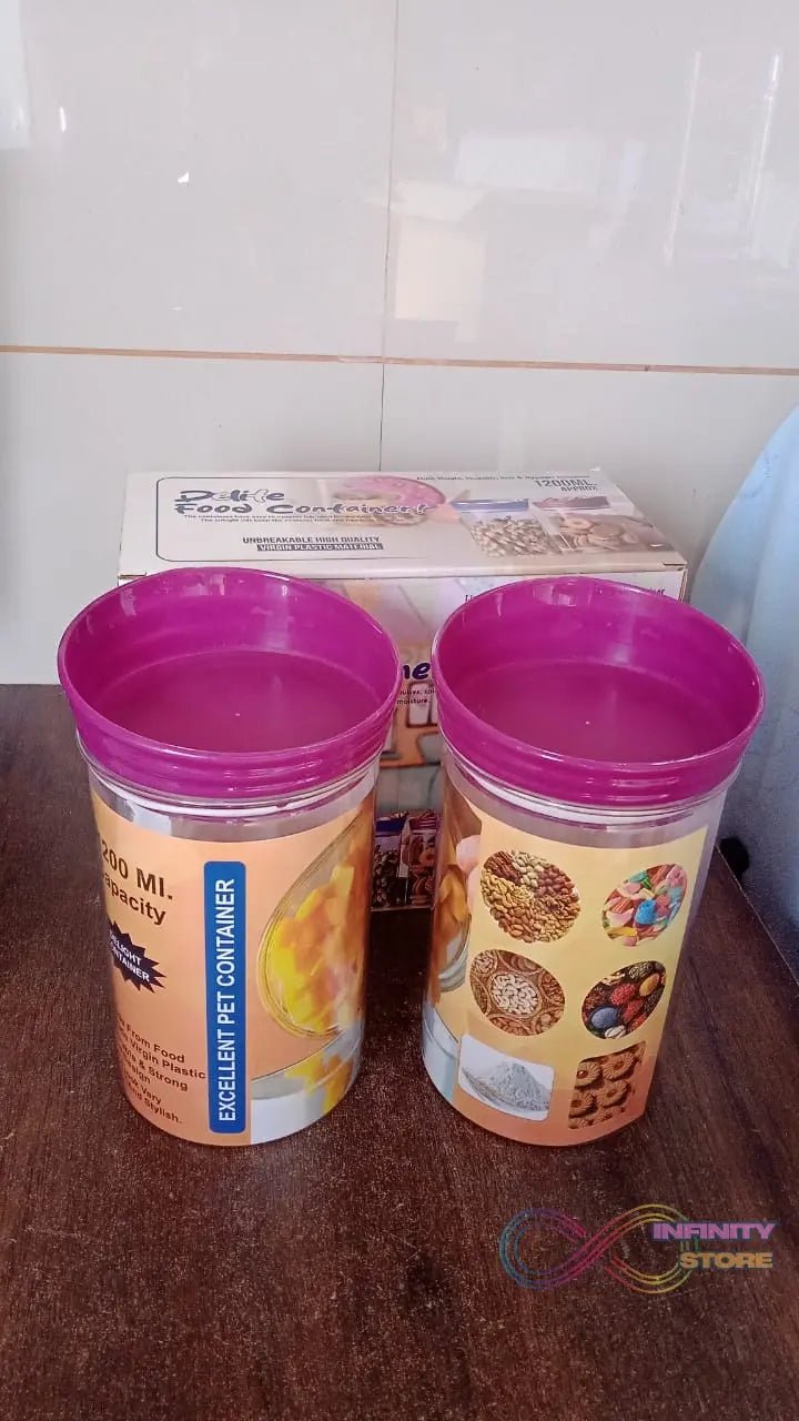 Plastic Premium Quality Kitchen Food Containers Set (1200ml Approx, Set Of 2 Pc) - infinityexculsivestore.com