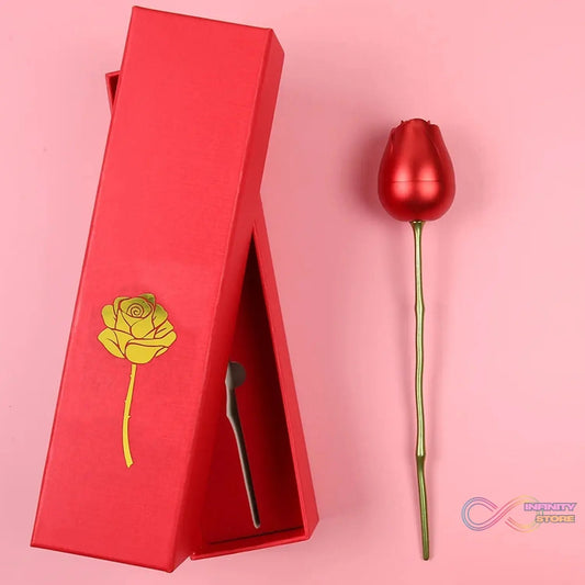 Plastic Red Rose Couple Rings Box - Fancy Rings Box (No Rings Included / 1 pc) - infinityexculsivestore.com