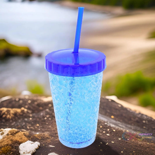 Plastic Reusable Sipper Tumbler with Lid and Straw (1 Pc / 500 ML / Mix Color / 1 Pc) - infinityexculsivestore.com