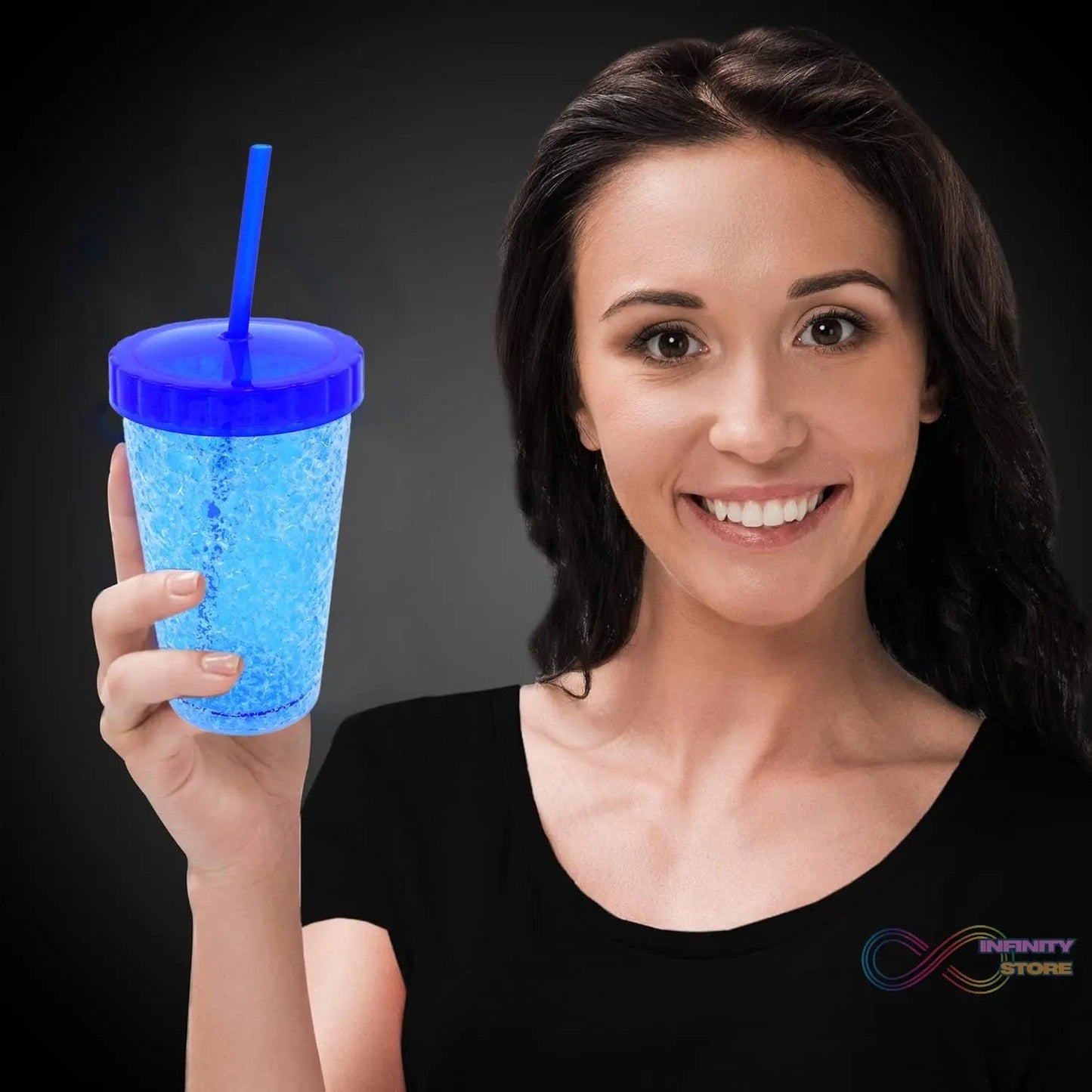 Plastic Reusable Sipper Tumbler with Lid and Straw (1 Pc / 500 ML / Mix Color / 1 Pc) - infinityexculsivestore.com
