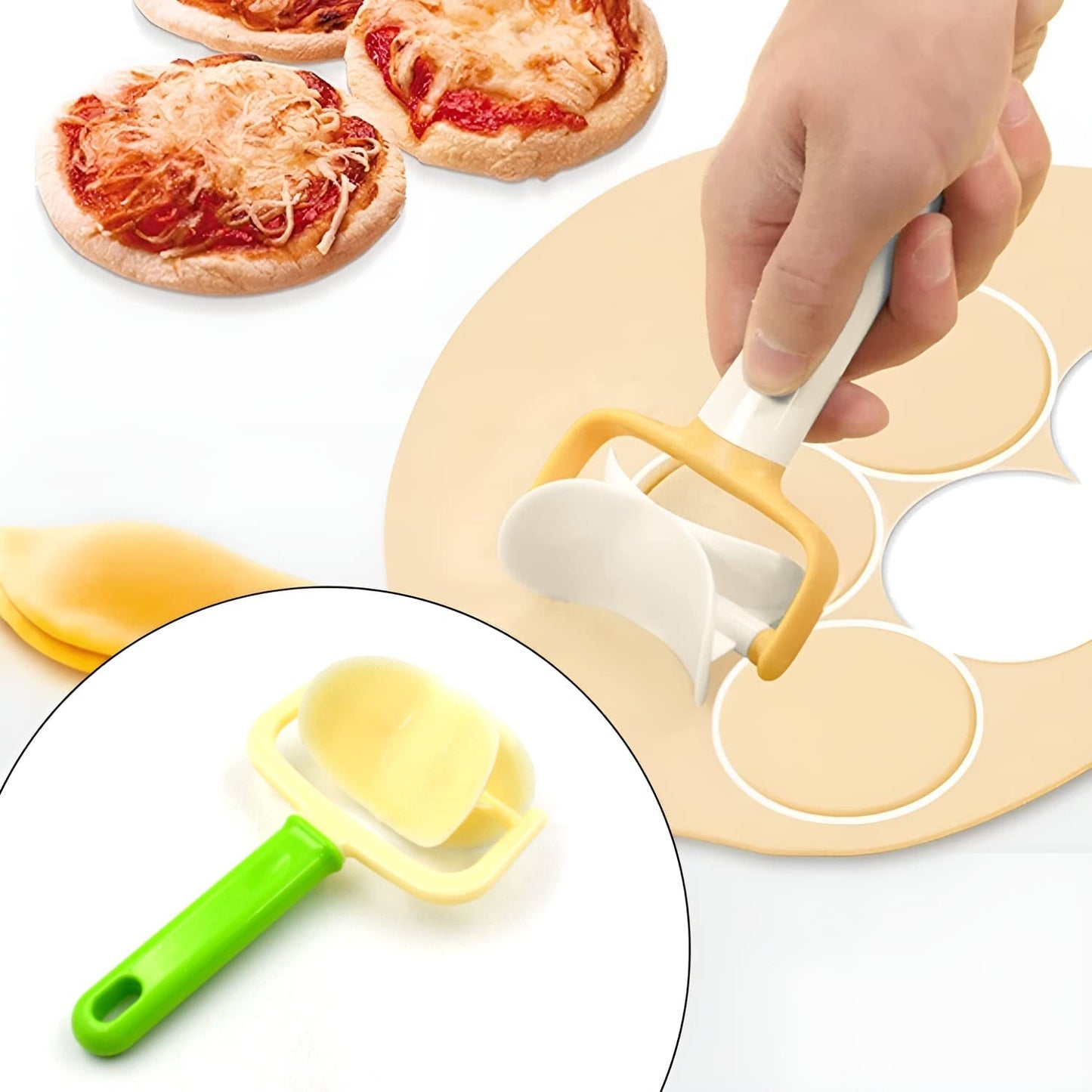 Plastic Round Roll Forming Cutter Cake Ball Tongs and Molds, Puri Cutter, Roller Machine for Baking Tools (1 Pc Mix Color) - infinityexculsivestore.com