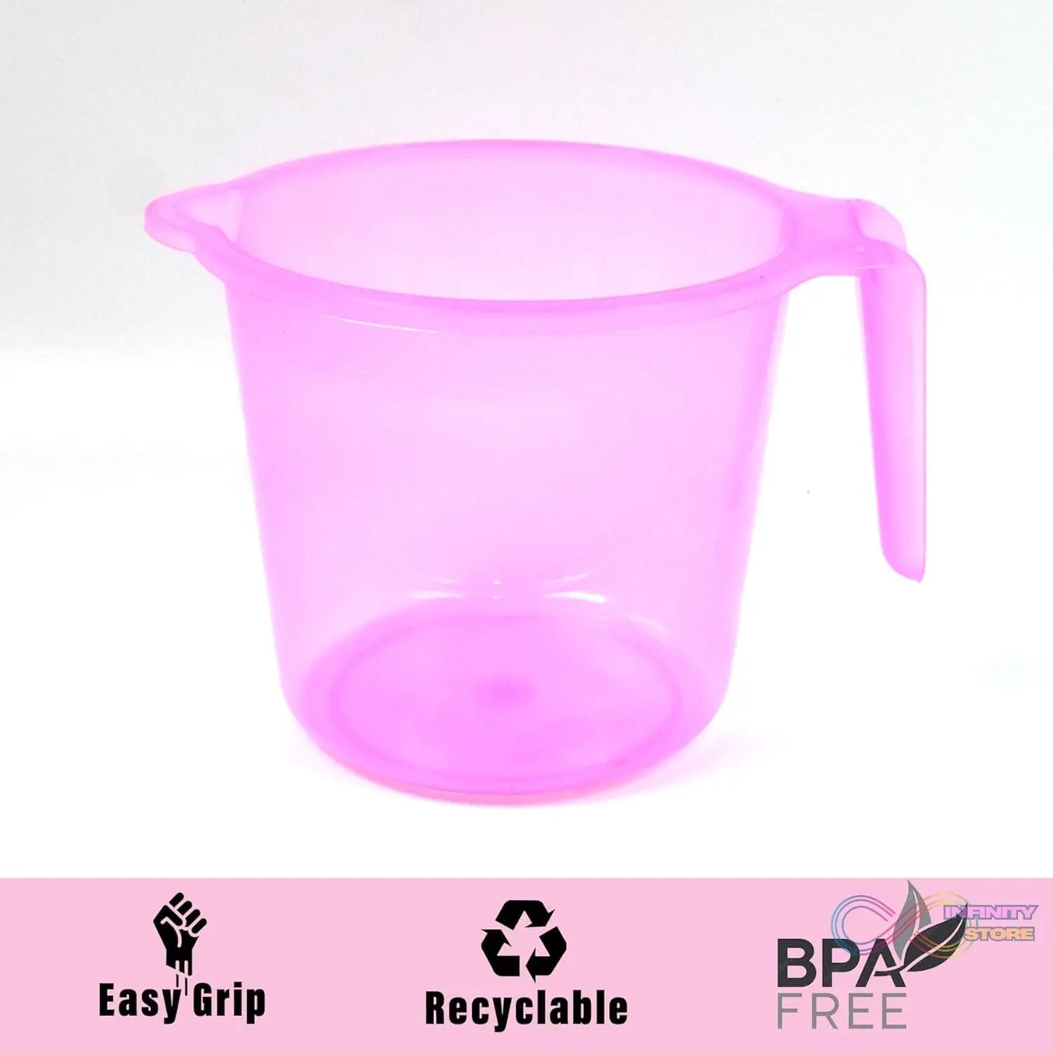 Plastic Round Transparent Bath Water Mug (1 Pc / 1200 ML / Mix Color) - infinityexculsivestore.com
