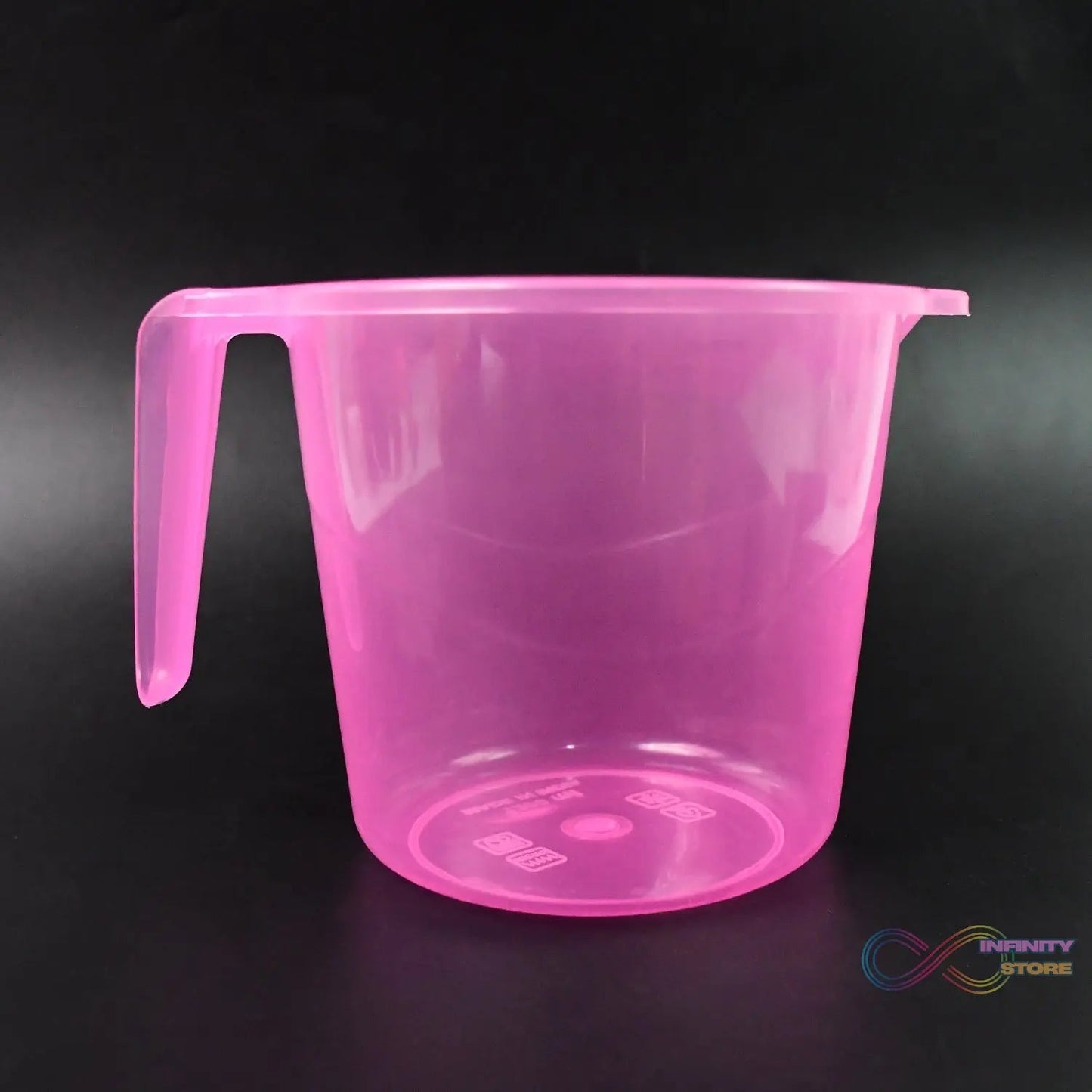 Plastic Round Transparent Bath Water Mug (1 Pc / 1200 ML / Mix Color) - infinityexculsivestore.com