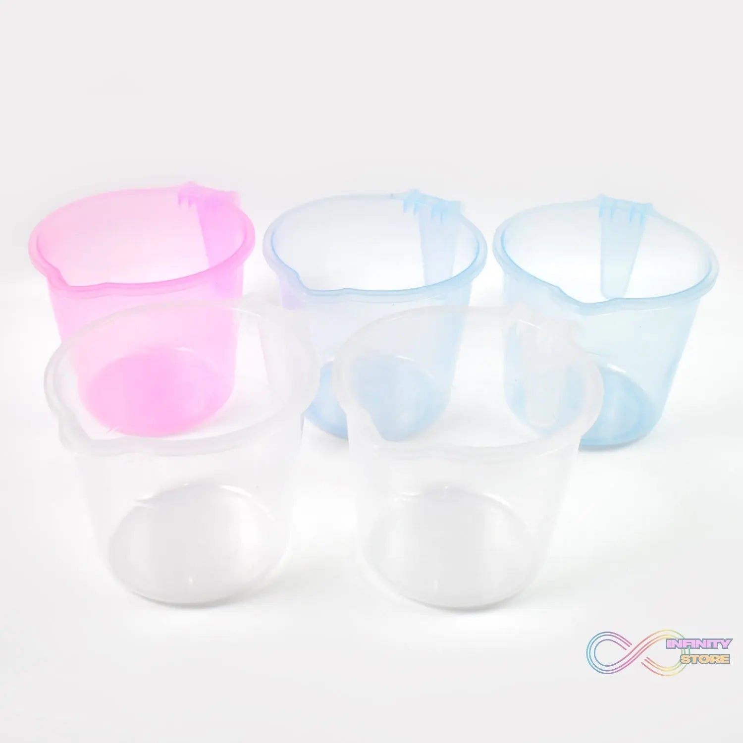 Plastic Round Transparent Bath Water Mug (5 pc / Mix colour / 1200 ML) - infinityexculsivestore.com