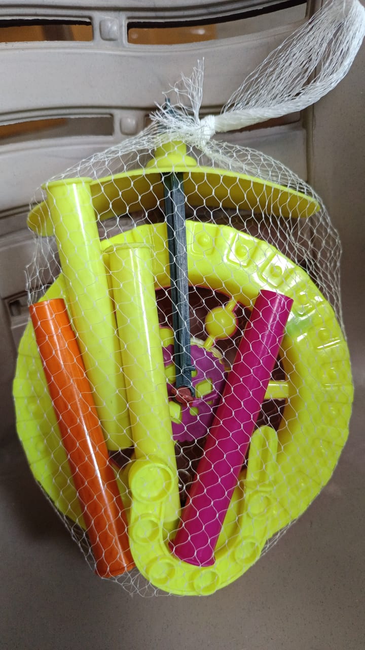 Plastic Single Wheel Push Run toy with handle and two lights on wheel. push toy for Kids. - infinityexculsivestore.com