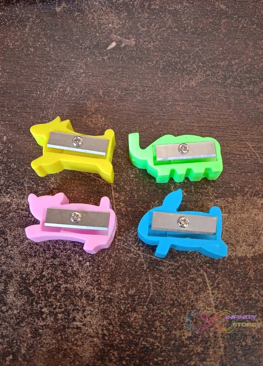 Plastic Small Cute Pencil Sharpener (1 Pc / Mix Design & Color) - infinityexculsivestore.com