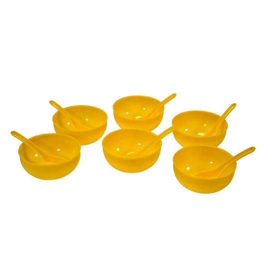 Plastic Soup Bowl & Spoon Set for Kitchen (6 - Pcs) - infinityexculsivestore.com