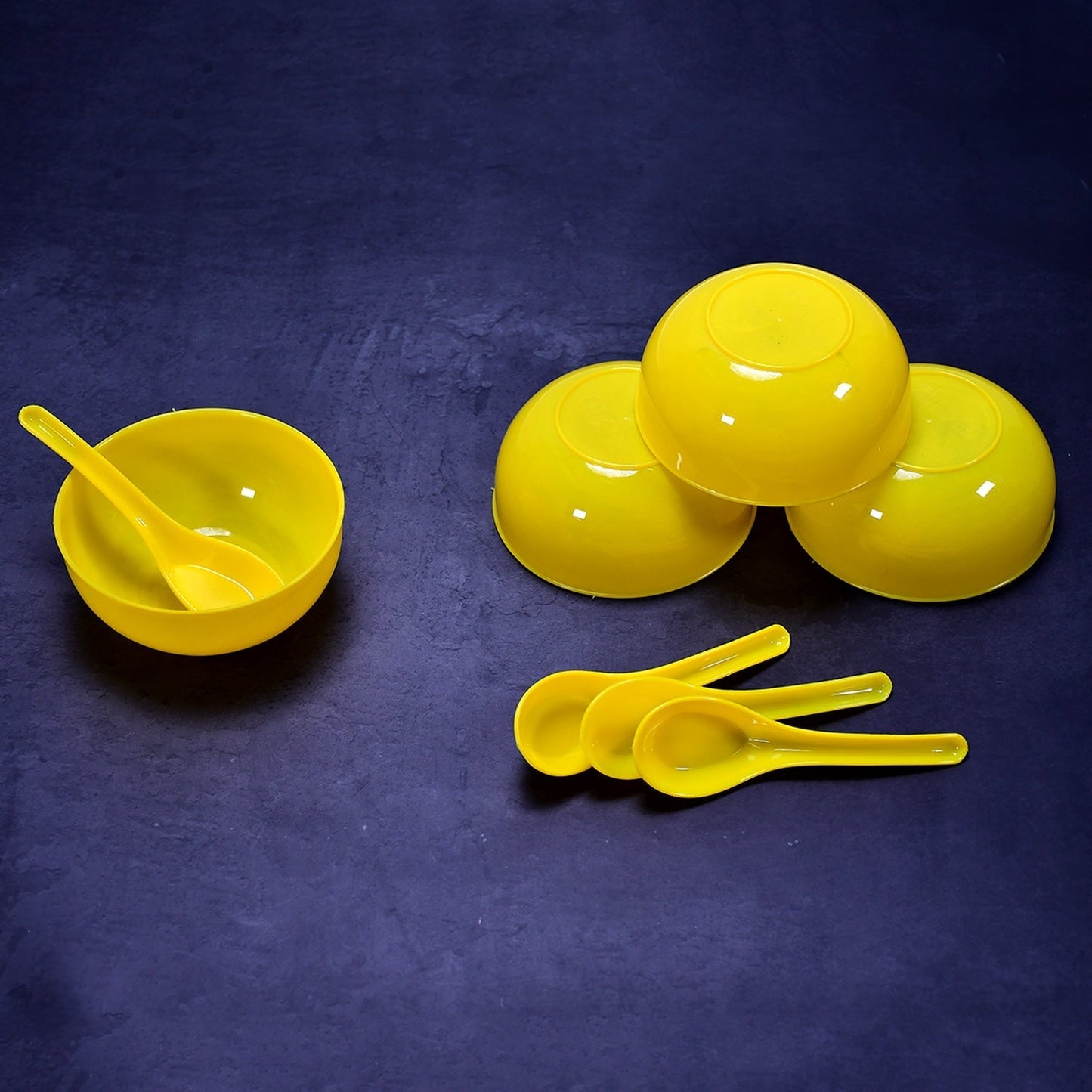 Plastic Soup Bowl & Spoon Set for Kitchen (6 - Pcs) - infinityexculsivestore.com